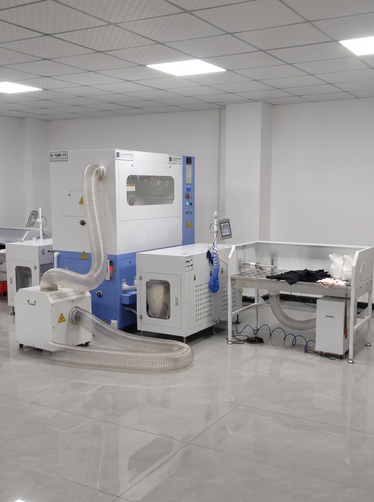 banner client factory fuda dual head down fiber filling machine
