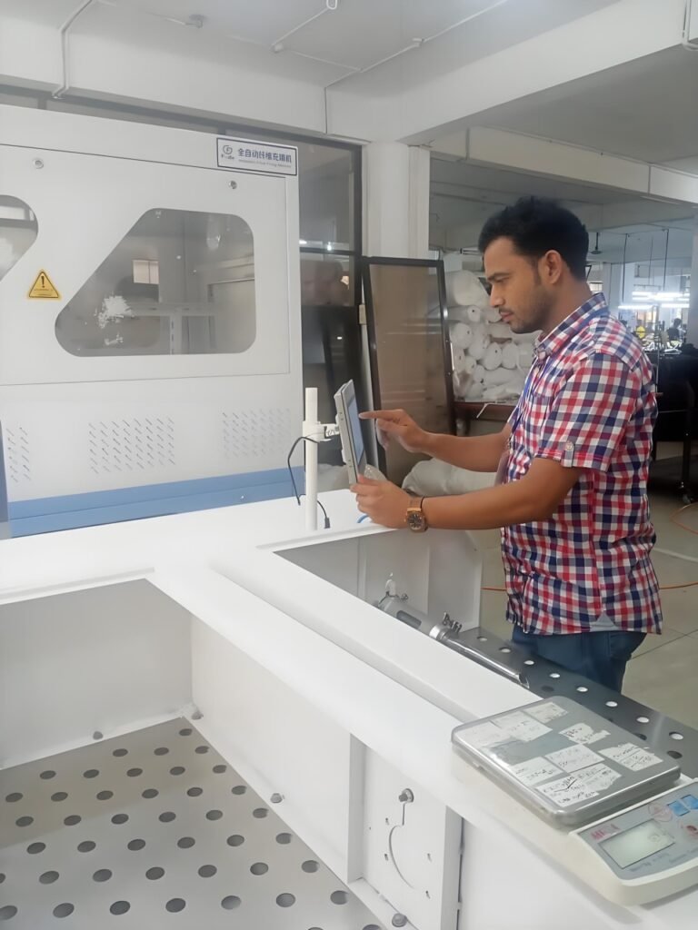 client bangladesh fuda down fiber filling machine