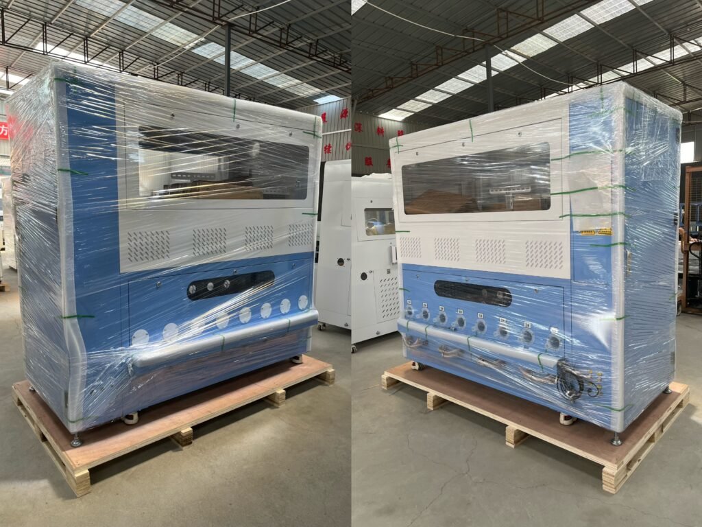 fuda 8t6d wooden case dual head feather down jacket filling machine