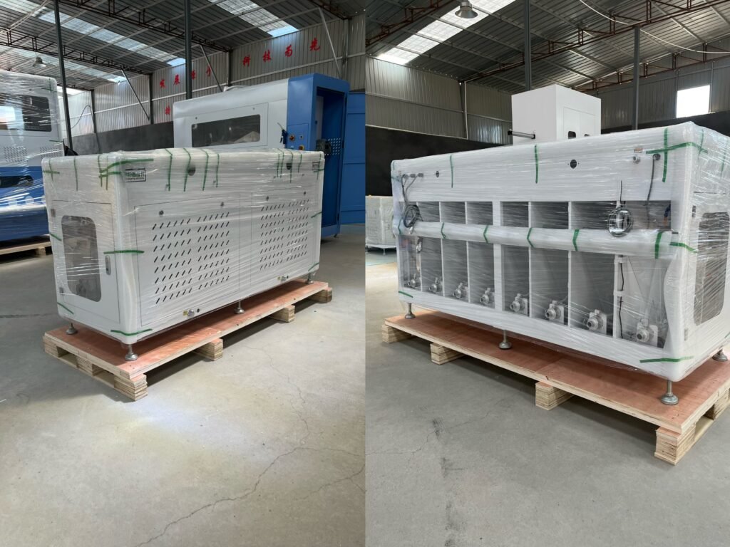 fuda 8t6d wooden case two ports staple fiber coat filling machine