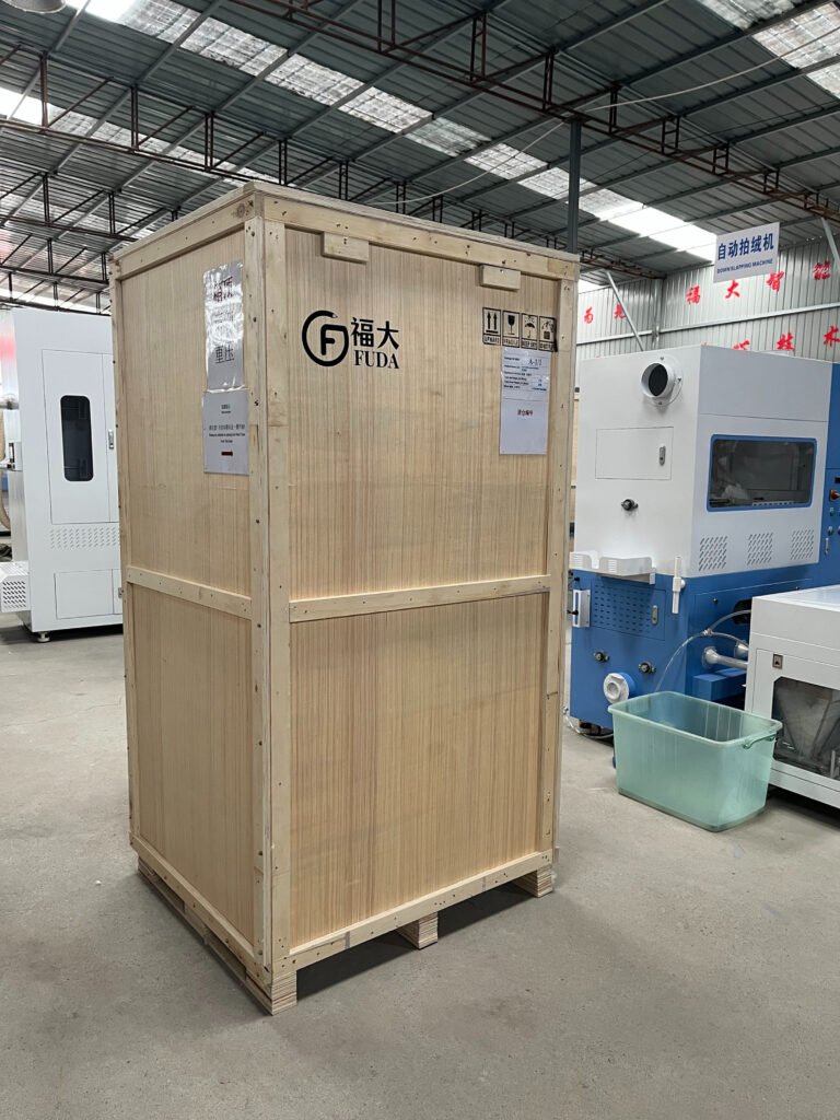 fuda h21e wooden case down quilt filling machine