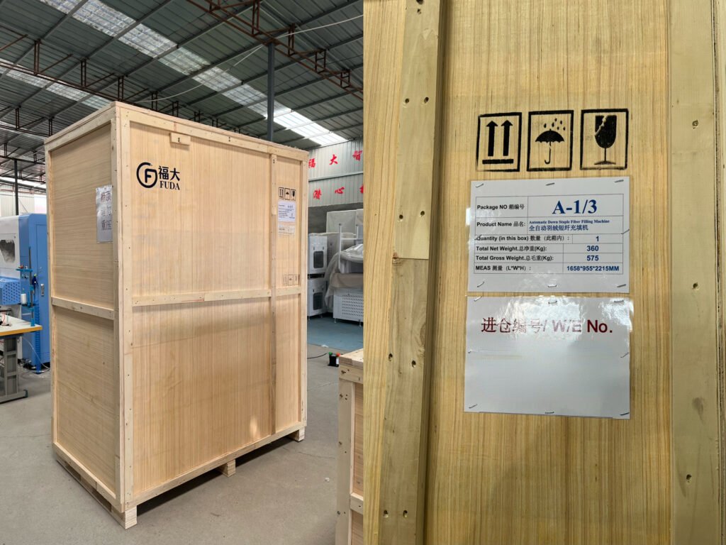 Duvet Filling Machine fuda h412d packing case automatic goose down stuffing machine